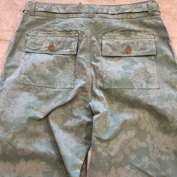 NEW Sundance | Bastille Easy Floral Pants | Green | Paper Bag Waist | Size 4 - Picture 7 of 13